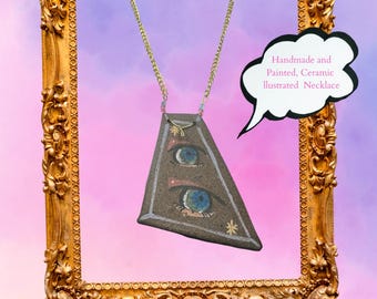 Vision - Abstrakt illustrerat keramiskt halsband