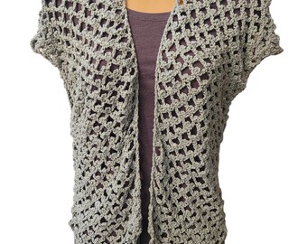Green Crochet Cardigan / Green vest / Hand Crochet / Zahora Cardigan