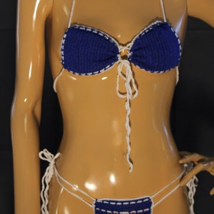 Blue Crochet Bikini/ Swimsuit/Blue Bikini Top/Crochet Bra/Blue Bikini Bottom/Crochet Bikini/Crochet Swimwear/Crochet Swimsuit 14014