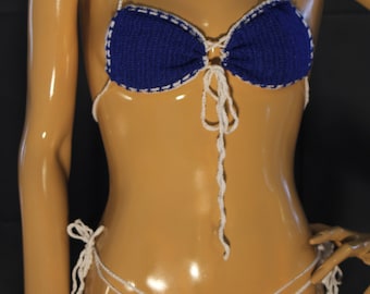 Blue Crochet Bikini/ Swimsuit/Blue Bikini Top/Crochet Bra/Blue Bikini Bottom/Crochet Bikini/Crochet Swimwear/Crochet Swimsuit 14014