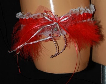 Gray Lace Garter / Bridal Garter / Wedding Garter / Prom Garter / Feather Garter / Lace Garter / Satin Garter / Custom Garter / 14042