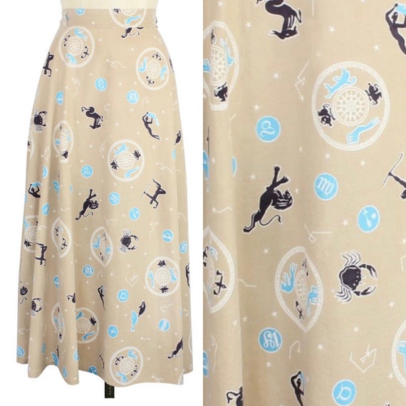 Vintage 50’s Horoscope or Astrology print skirt