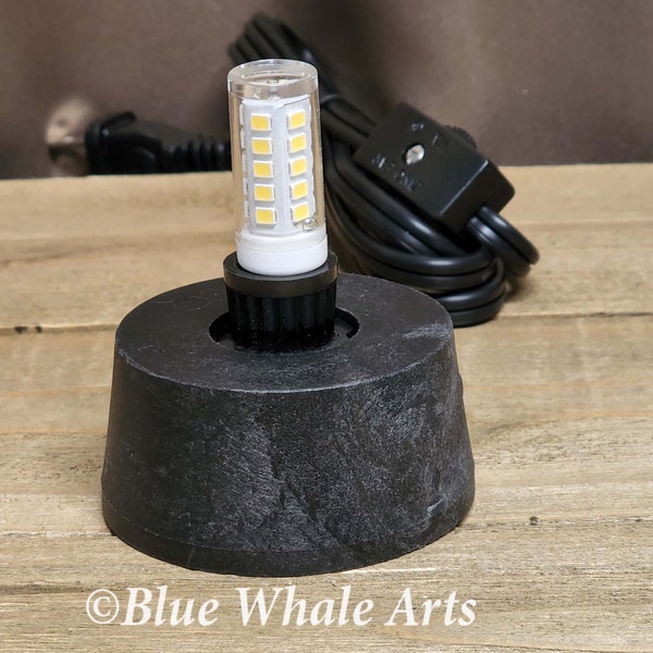 Gourd Light Base Kit – Black Base, Black Cord with LED Bulb