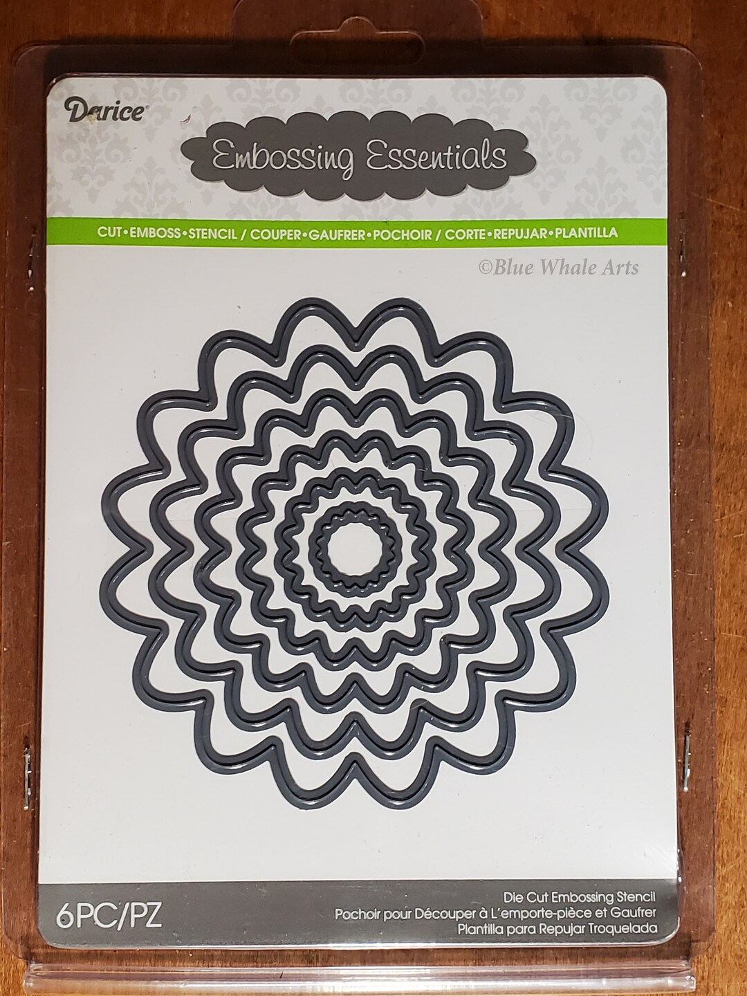Darice Embossing Essentials Die Cut Embossing Stencil nesting Wavy