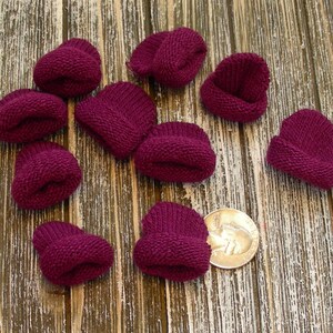 Mini Knit Hats, Snowman Hats,  Mini Knit Candy Hat, doll Hat- Purple - Lot of 10 hats