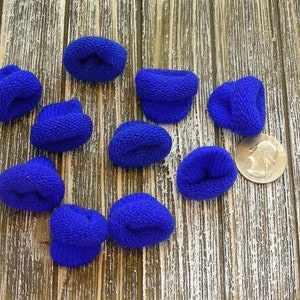 Mini Knit Hats, Snowman Hats,  Mini Knit Candy Hat, doll Hat- Bright Blue - Lot of 10 hats