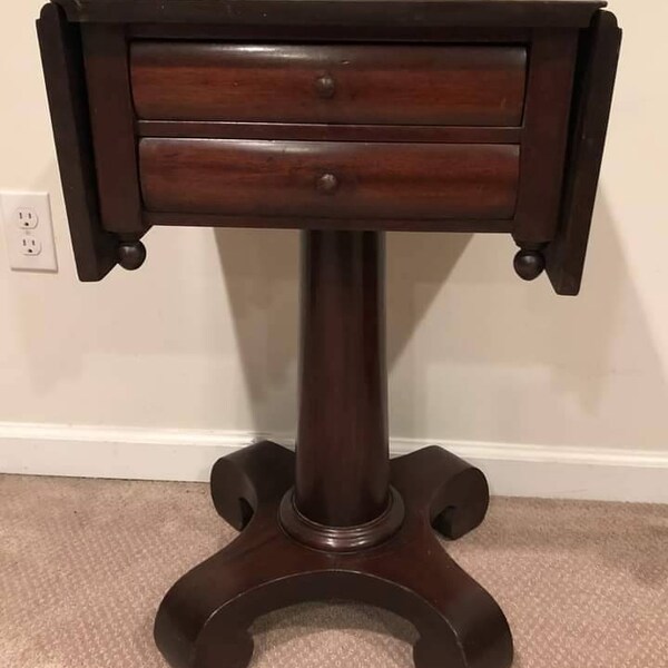 Antique American Empire Drop Leaf Side Table