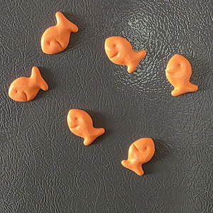 3D Printed Goldfish Crackers Magnets: Snack Fridge Decor, Set of 6