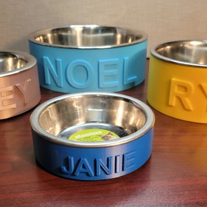 Customized  Pet Bowl with Name- Multiple Sizes -Personalised pet bowl-includes stainless steel bowl Dog- cat -water