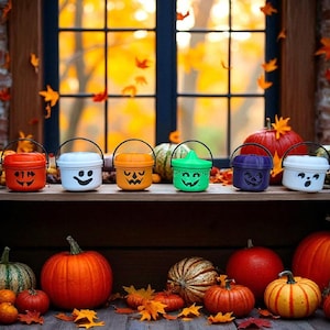3D printed Inspired Mini McDonald's Halloween Buckets McSpooky Buckets: Witch, Ghost, Goblin, Pumpkin & Boo - Mini Halloween Fun!