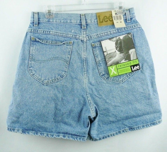 high waisted denim shorts size 14