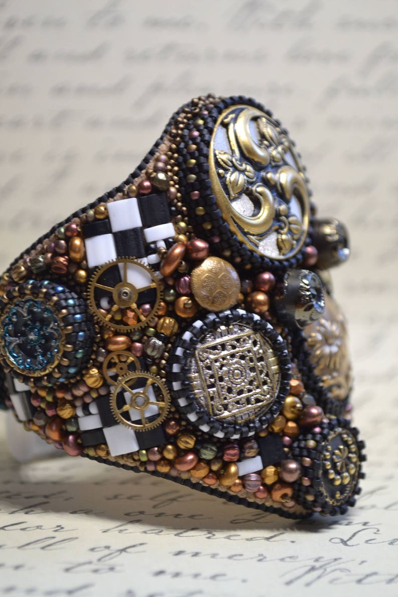 Bead Embroidery Bracelet Cuff Beaded Bracelet Cuff Seed Bead Etsy