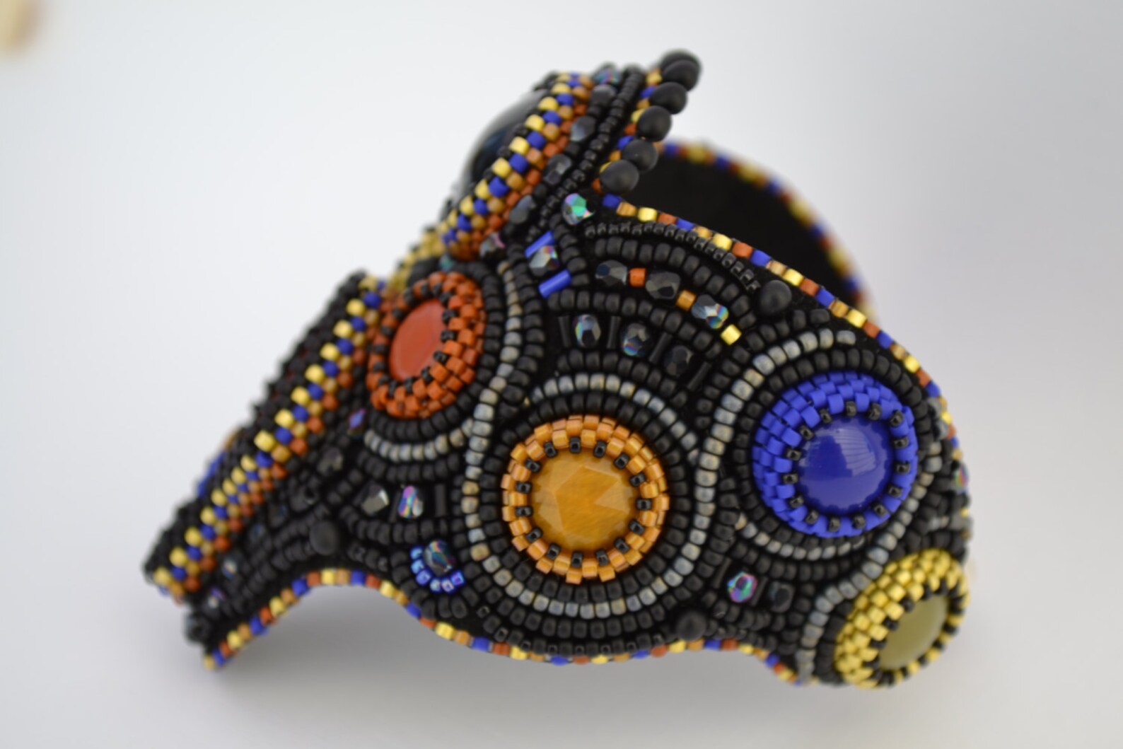 Bead Embroidery Bracelet Bead Embroidered Bracelet Beaded Etsy