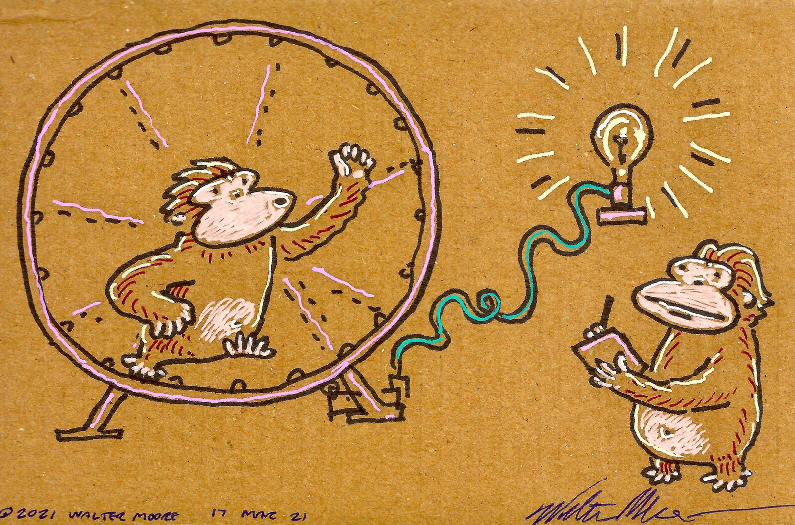 Generator Hamster Wheel Apes Produce Electricity Original Etsy