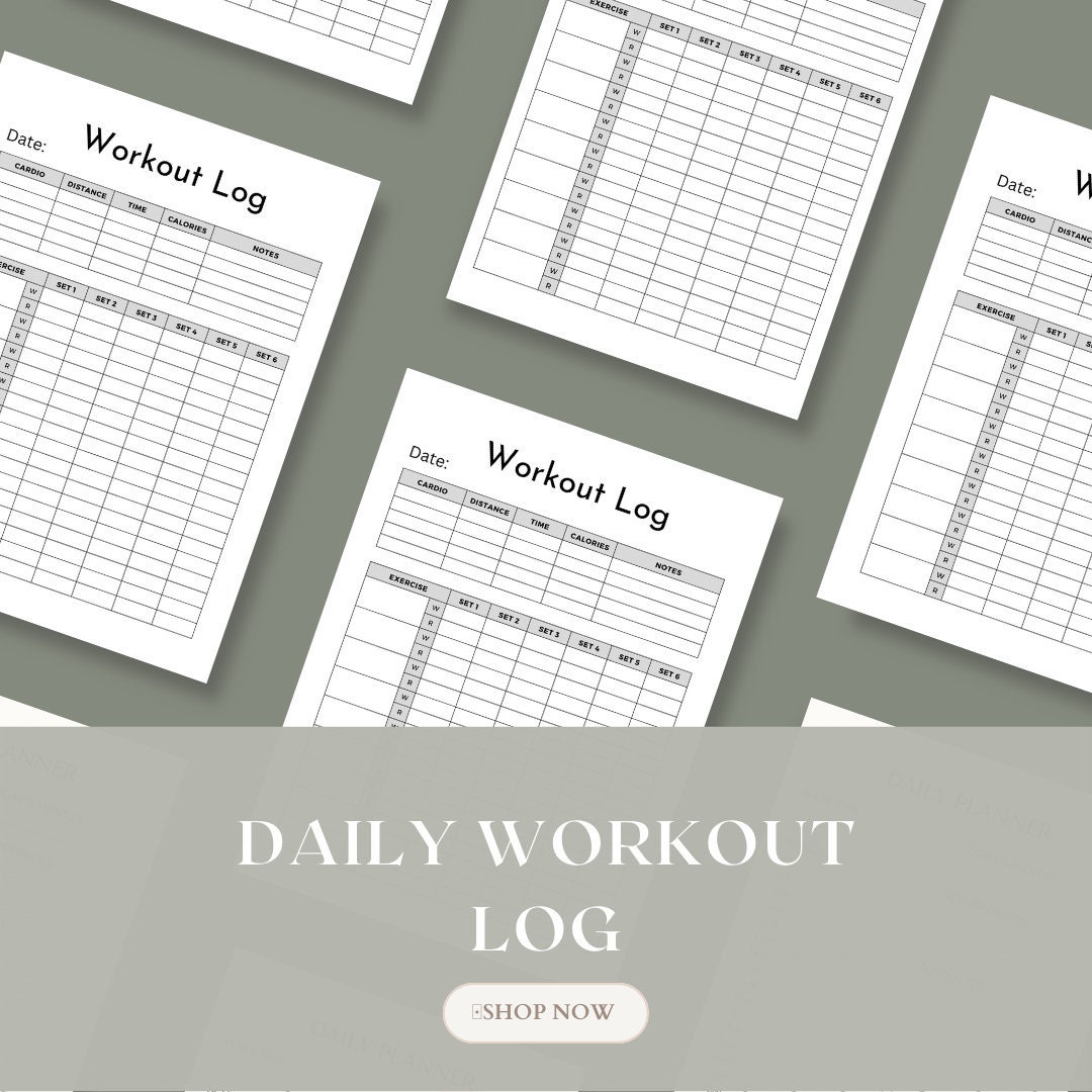 Workout Log Minimalist Planner Printable, Daily to Do List for Work/home, Productivity Planner ...