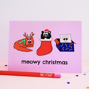 Biglietto di Natale per gatti di Natale Meowy