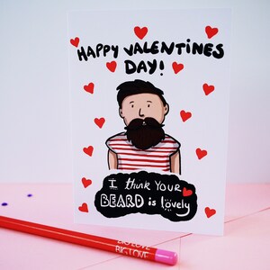Tarjeta de San Valentín con barba: "Creo que tu barba es preciosa", tarjeta divertida de San Valentín para un hombre con barba.