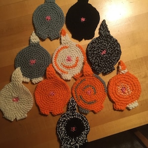 Crocheted Cat Butt Coasters!