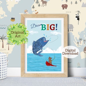 Printable Inspirational Dream Big Wall Art for Nursery and Kids Room