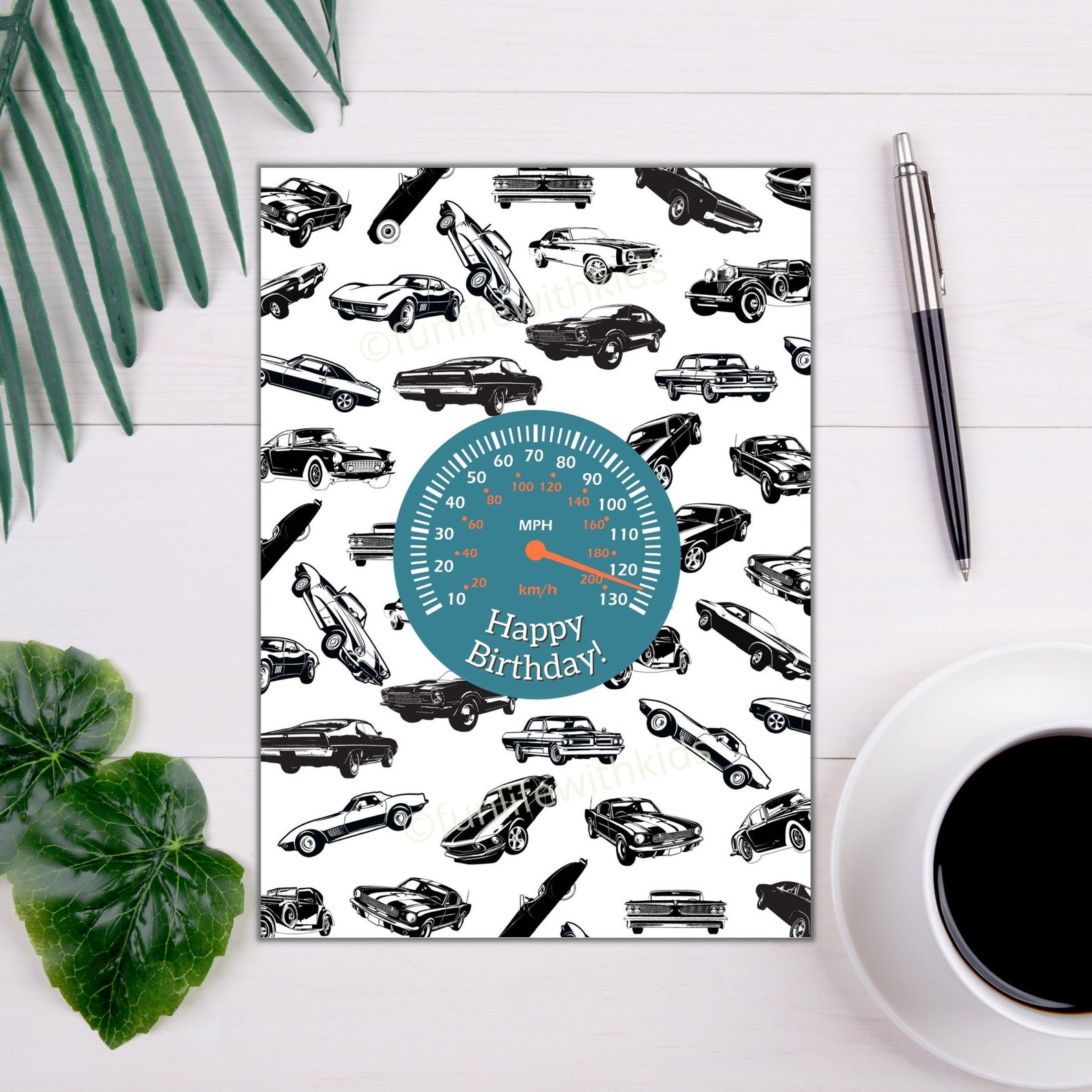 Printable Happy Birthday Card for the Car Lover 5x7 Happy | Etsy