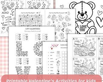 Valentine's Day Activity Bundle: Kids Games & Coloring Pages (Digital Download)