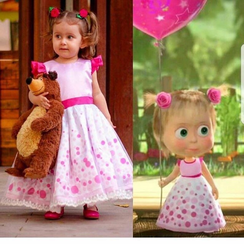 Masha dress / masha birthday dress/ baby girl dress/ pink Etsy