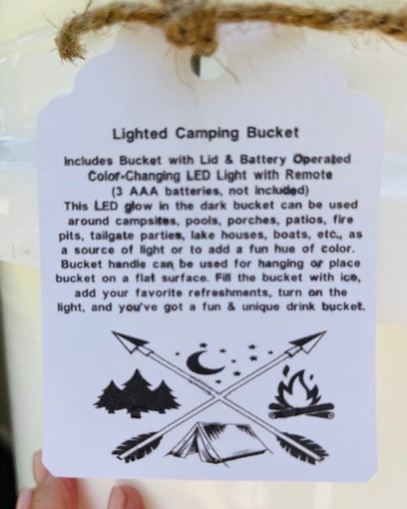 LED Lighted Camping Bucket/campfire Bucket/lighted Pool or Lake Bucket ...