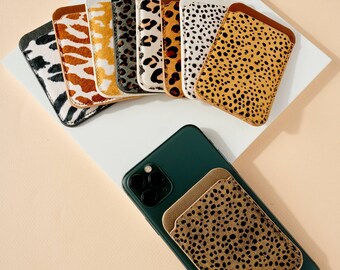 Animal Print Cell Phone Pocket/Genuine Hair on Hide Phone Cell Phone Card Pocket