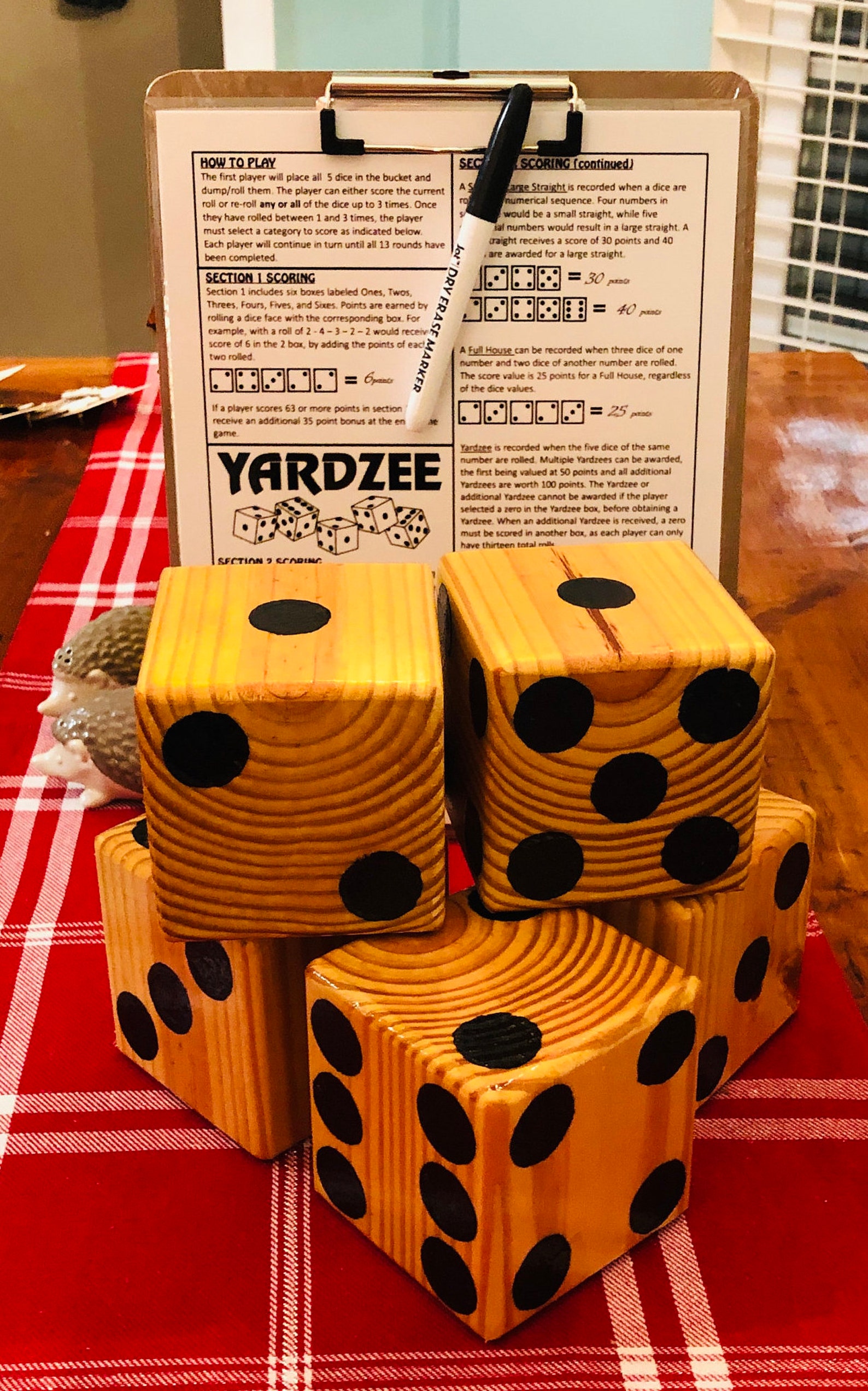 Yardzee/Outdoor Games/Outdoor Yahtzee/Lawn Games/Yardzee Game Etsy