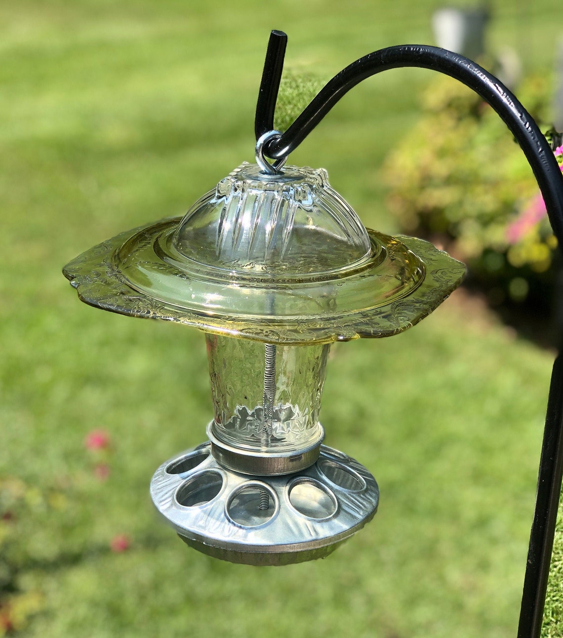 Vintage Glass Bird Feeder/Vintage Glass/Glass Bird Feeder/Bird Etsy