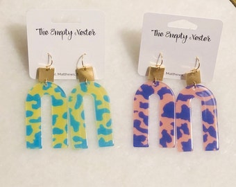 Acrylic U Shaped Earrings/Resin Arch Earrings