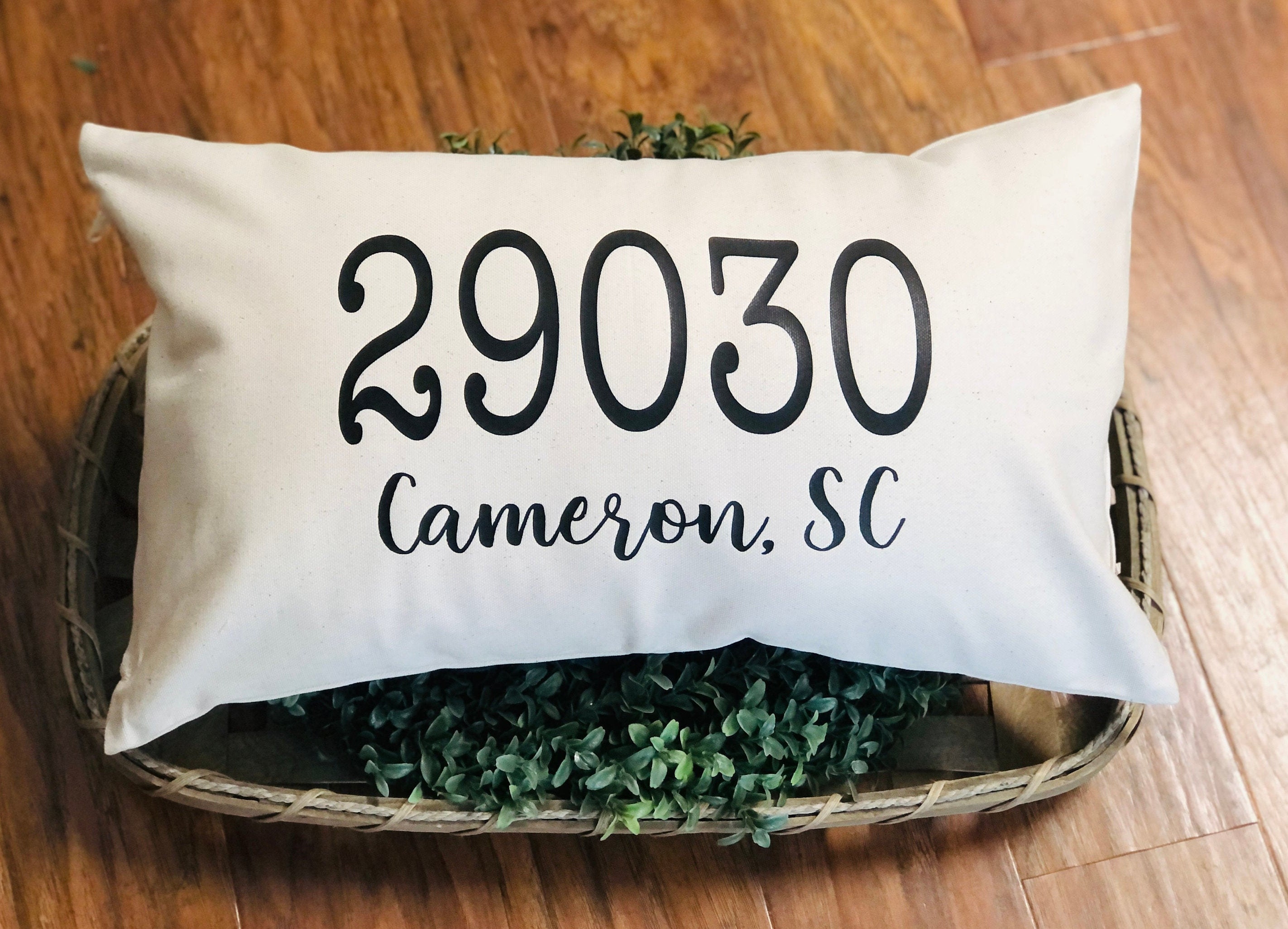 Personalized Zip Code Pillow/Coordinates Pillow/Farmhouse Etsy