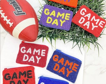 Game Day Beaded Coin Pouch/Sports Team Beaded Coin Purse/Tailgate Beaded Pouch/Mascot Beaded Coin Purse