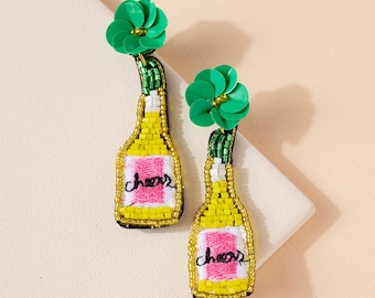 Cheers Earrings/Time to Celebrate/Champagne Bottle Earrings