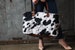 Cow Print Weekender/Boho Weekender/Luggage/Black and White Faux Cowhide Bag 