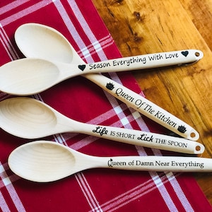 Personalized Laser Engraved Wooden Spoon/Gifts for Chef/Love to Cook/Personalized Gifts/Customized Gift/Wedding Shower Gift Wooden Spoon