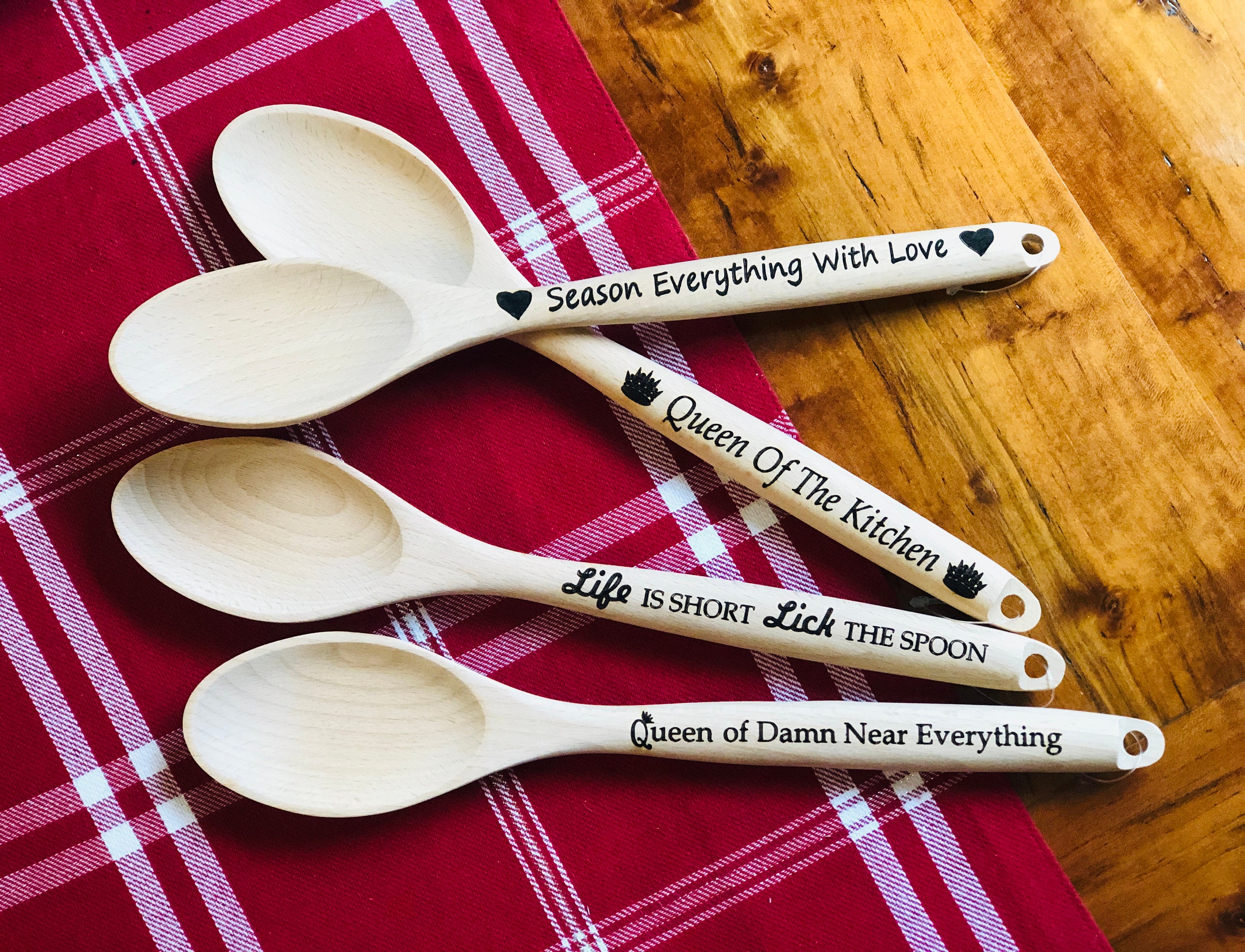Personalised Wooden Chef Spoon - Laser Engraved Custom Gift Idea For Cooks, Bakers, And Foodies, Made In UK By Just Wood - View #3
