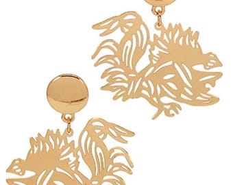 Gold Filagree University is SC Earrings/Gamecock Filagree Earrings