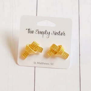 Love Knot Earrings/Simple Gold Love Knot Earrings/Gold Knot Earrings