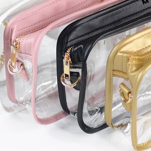 Clear Crossbody Purse/Game Day Clear Bag/Concert Clear Purse/Clear Stadium Bag with Gold Chain Strap