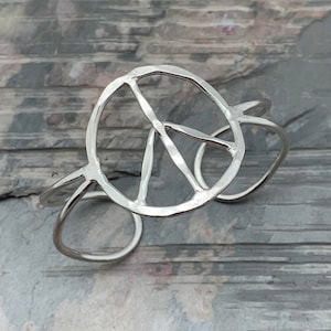 Silver Plated Peace Sign Cuff Bracelet/Peace Cuff Bracelet