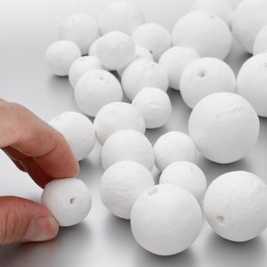 Spun Cotton Balls, Select by Size, 6mm 50mm Vintage-style Craft Shapes 