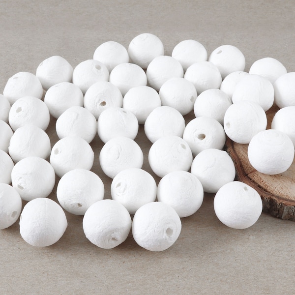 Pack of 48 ø 20mm Spun Cotton Balls for DIY Crafts • SPUNNYS