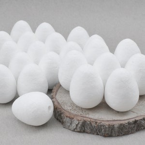 22 Spun Cotton Eggs 30mm (Quail Egg Size) for DIY Crafts • SPUNNYS
