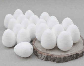 22 Spun Cotton Eggs 30mm (Quail Egg Size) for DIY Crafts • SPUNNYS