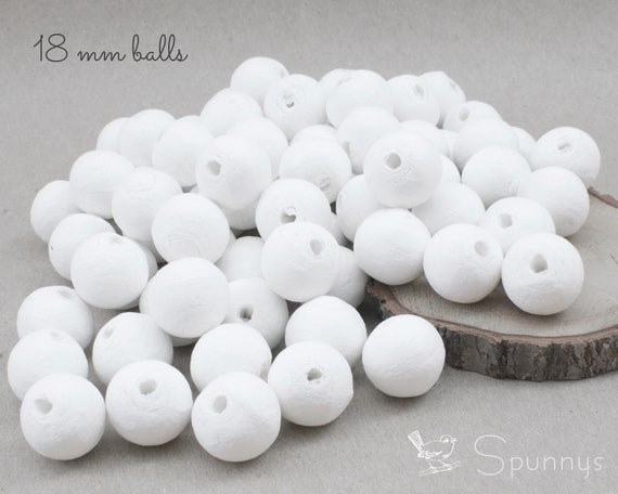 Pack of 75 ø 18mm Spun Cotton Balls for DIY Crafts SPUNNYS 
