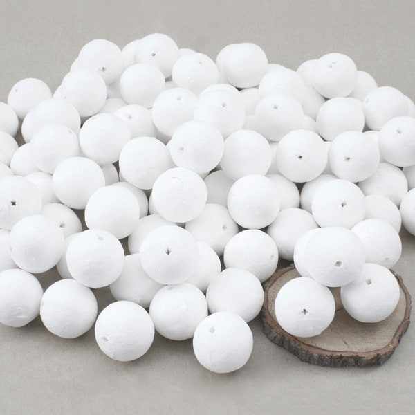 100 ø 30mm Spun Cotton Balls • for DIY Crafts • Buy in BULK