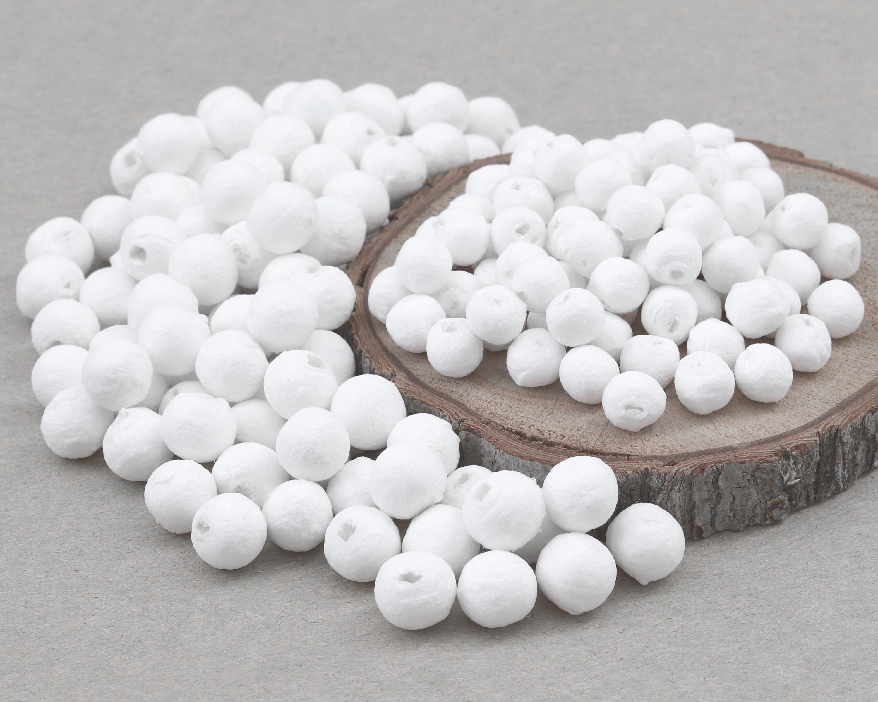 Pack of 100 spun cotton balls ø 8 mm for DIY crafts • SPUNNYS