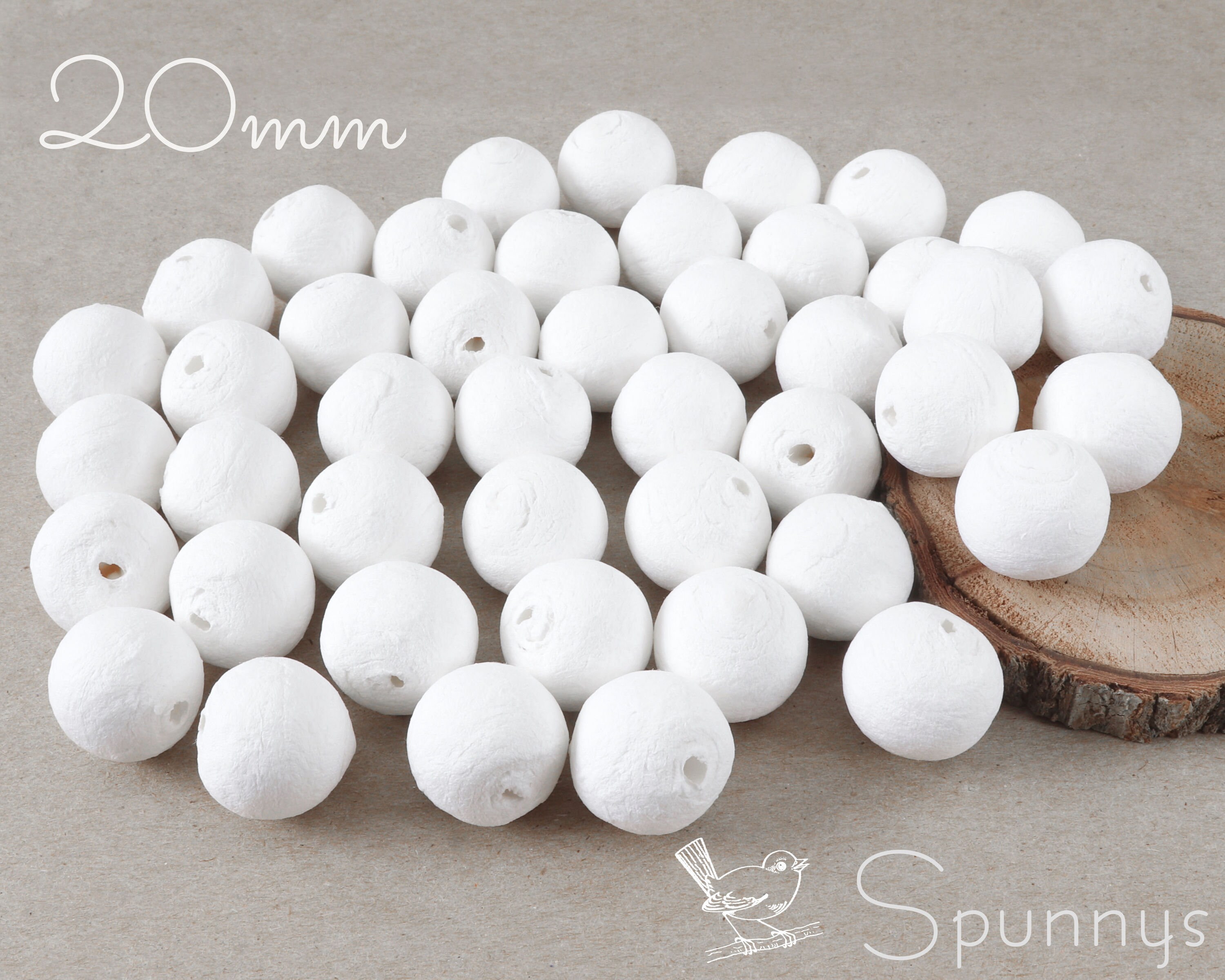 Pack of 48 ø 20mm Spun Cotton Balls for DIY Crafts SPUNNYS Etsy UK