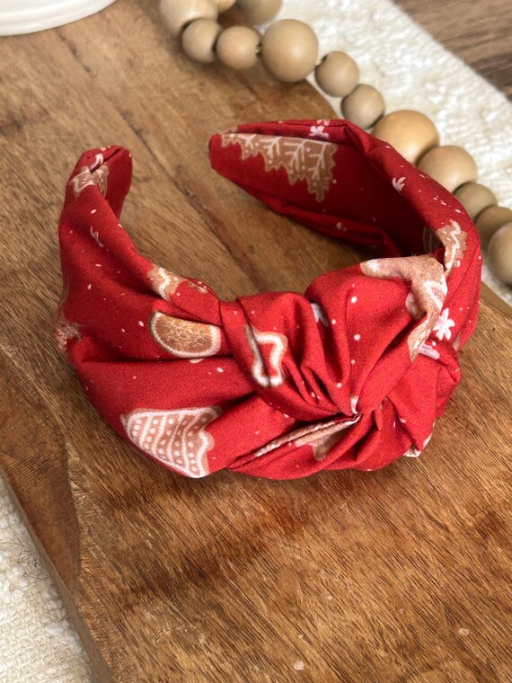 Gingerbread Christmas Headband Women Top Knot Head Wrap Hair  display picture 1